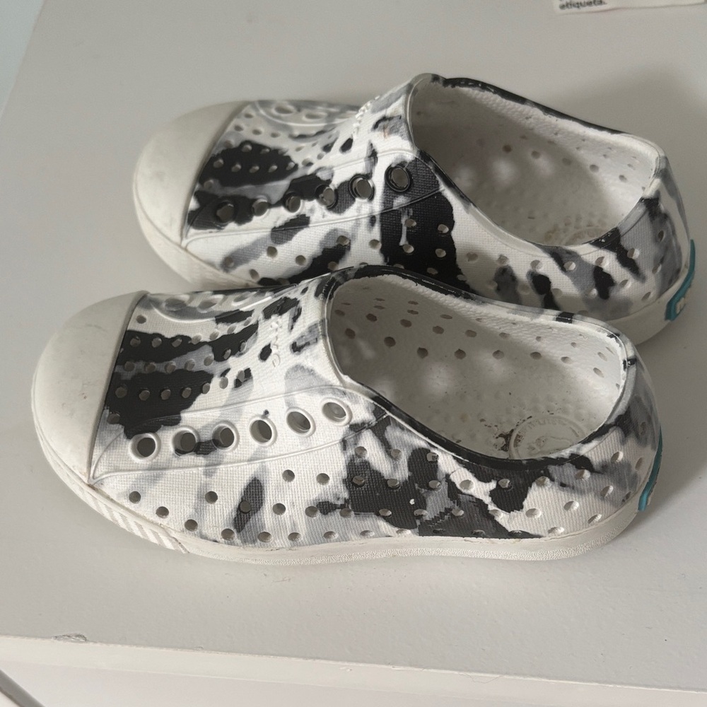 Native Black and White Kids Sneakers